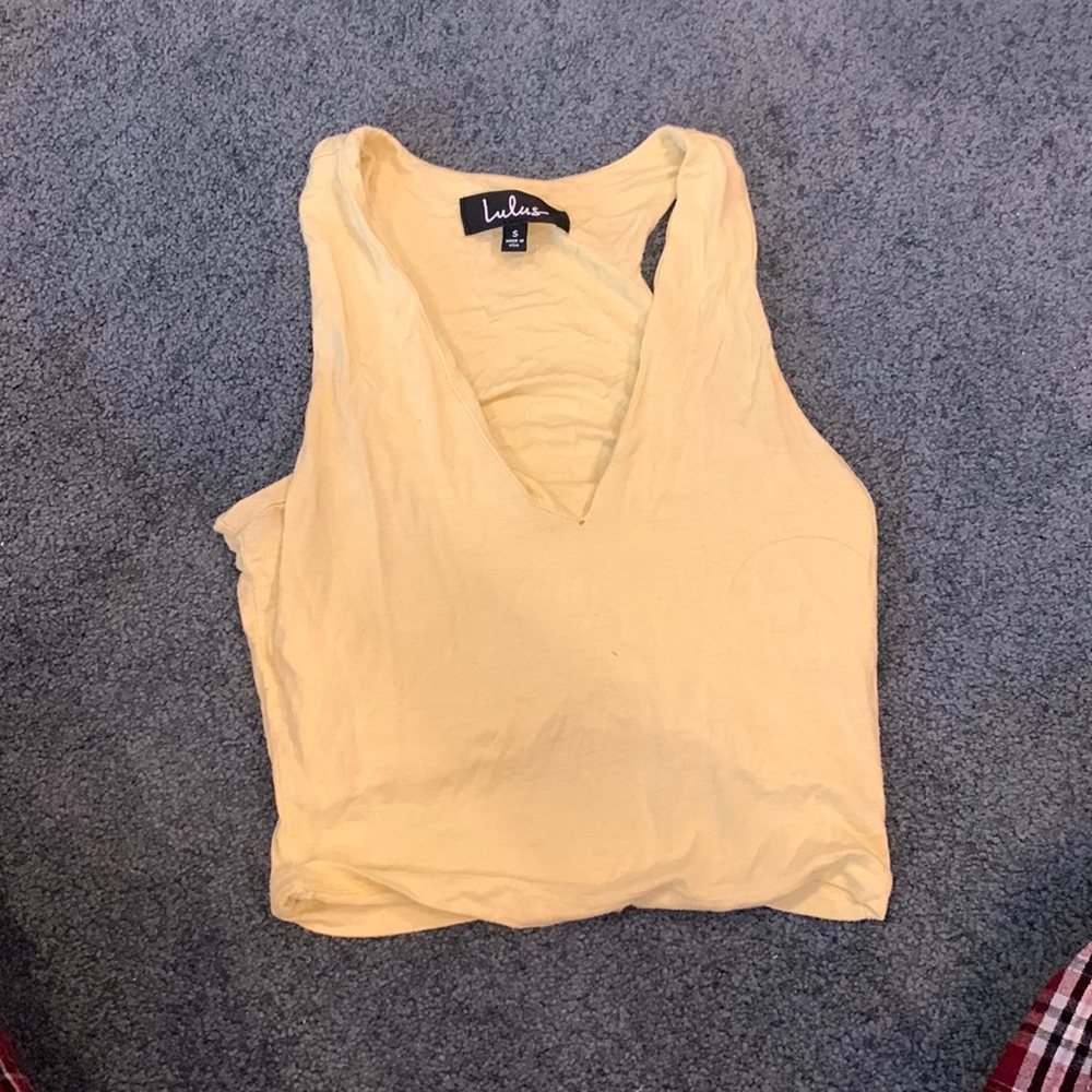 Yellow Lulus crop tank top